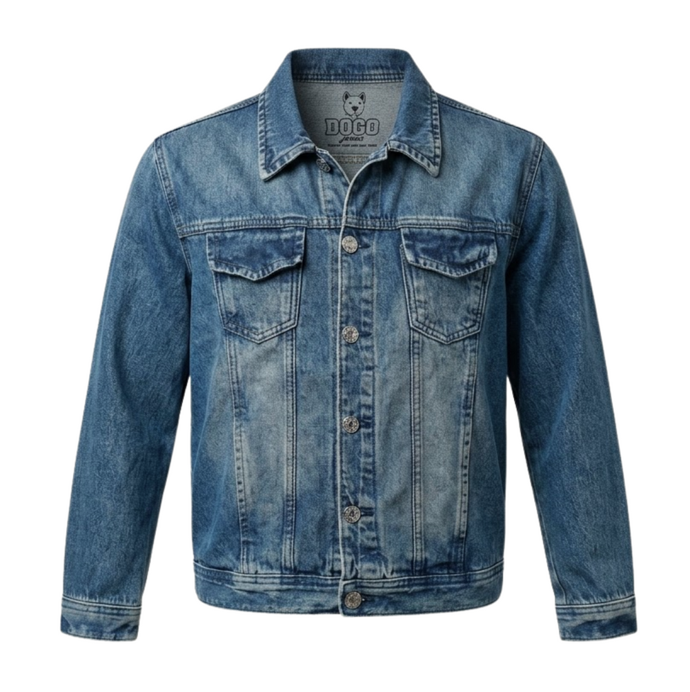 Campera de jean Dogo azul lavado, vista frontal