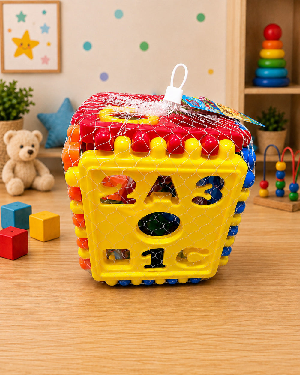 Cubo Didáctico Encastrable Educativo con Letras, Números y Formas para Niños | Zeus Mayorista