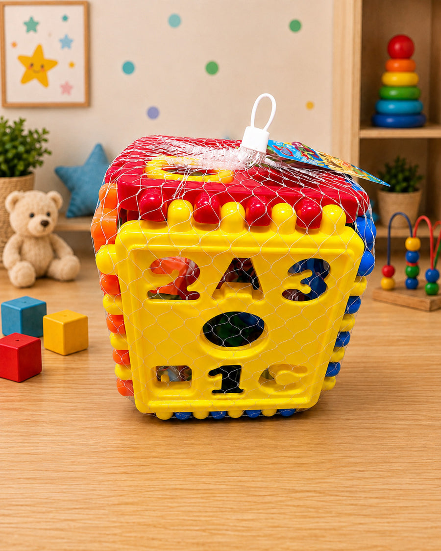 Cubo Didáctico Encastrable Educativo con Letras, Números y Formas para Niños | Zeus Mayorista
