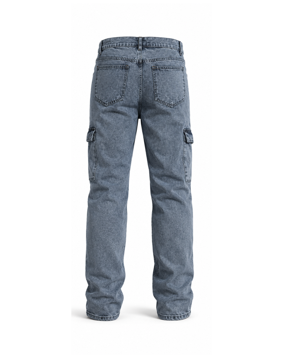 Jean Baggy Cargo color Gris Nevado, vista trasera