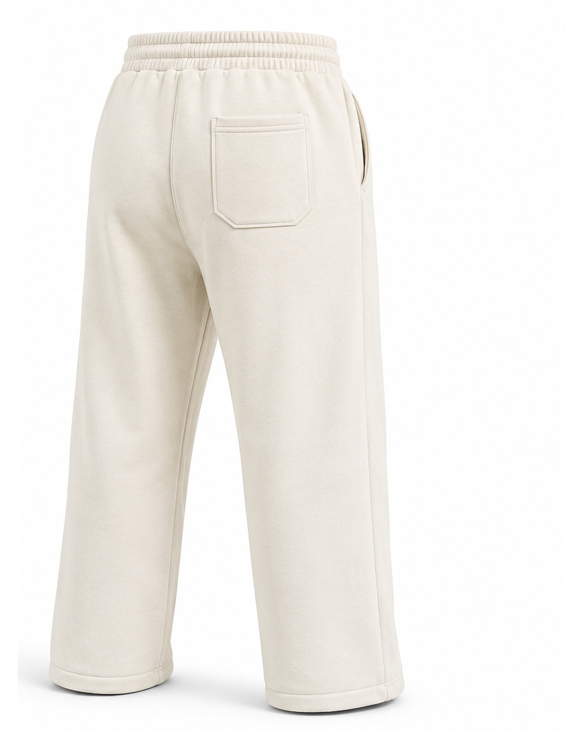 Jogger baggy oversize color beige, vista trasera