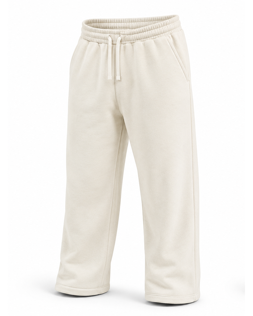 Jogger baggy oversize color beige, vista frontal