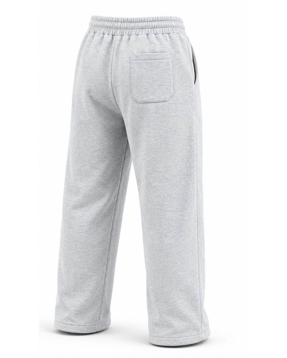 Jogger baggy oversize color gris, vista trasera