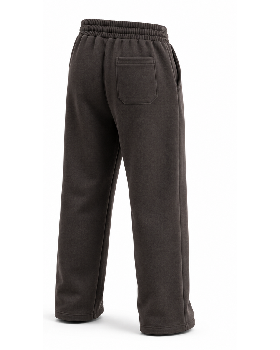 Jogger baggy oversize color marrón, vista trasera