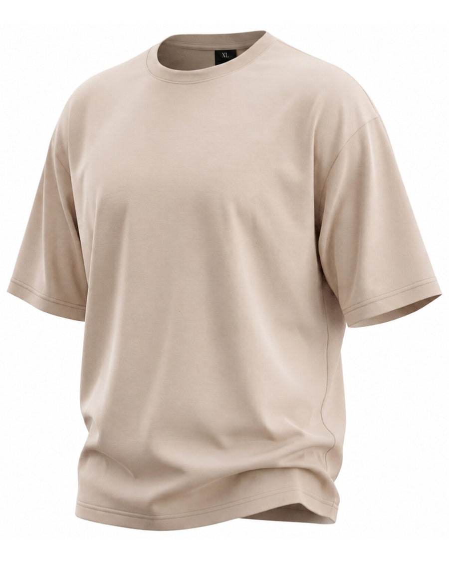 Remera oversize algodón color beige
