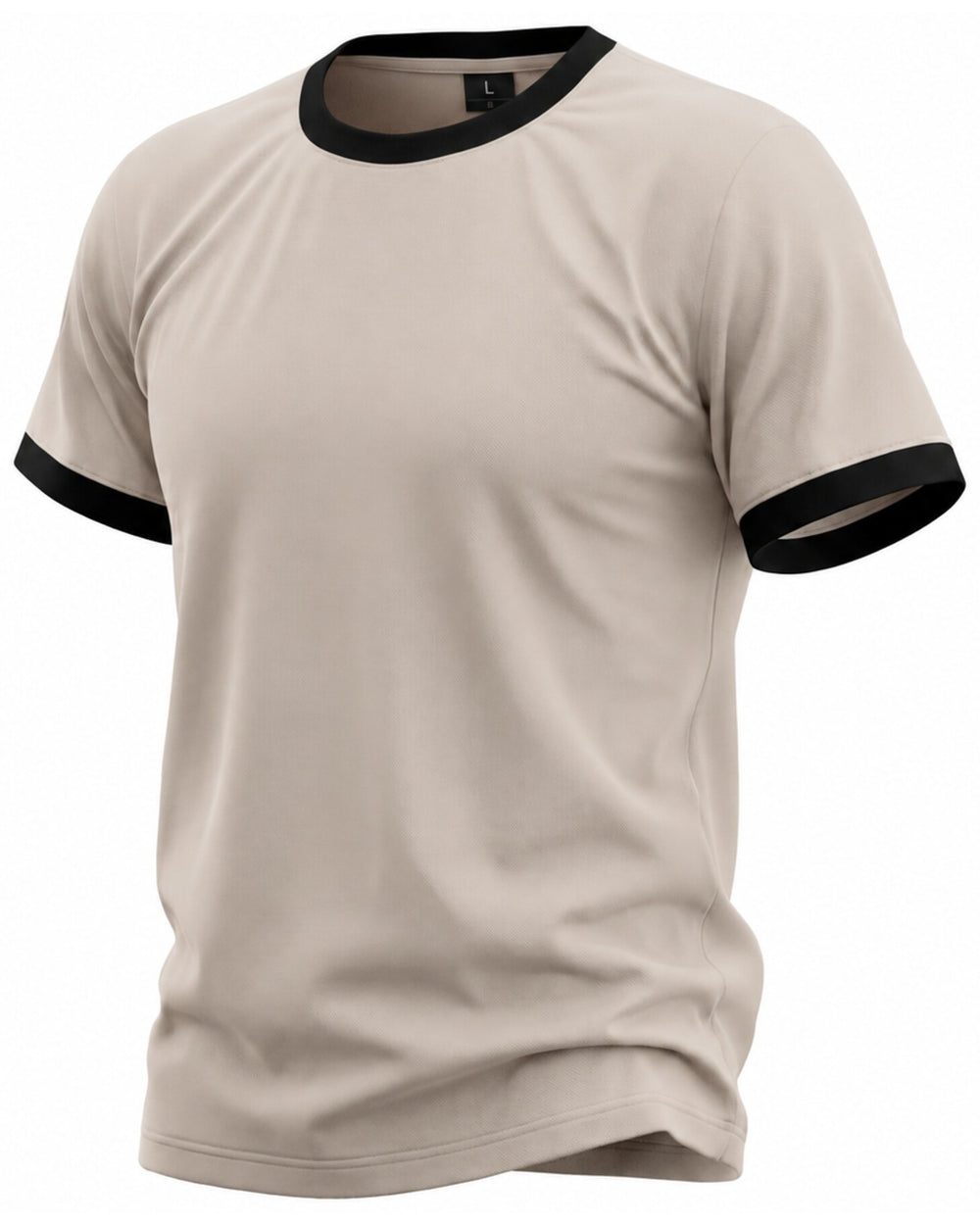 Remera ringer bicolor color beige