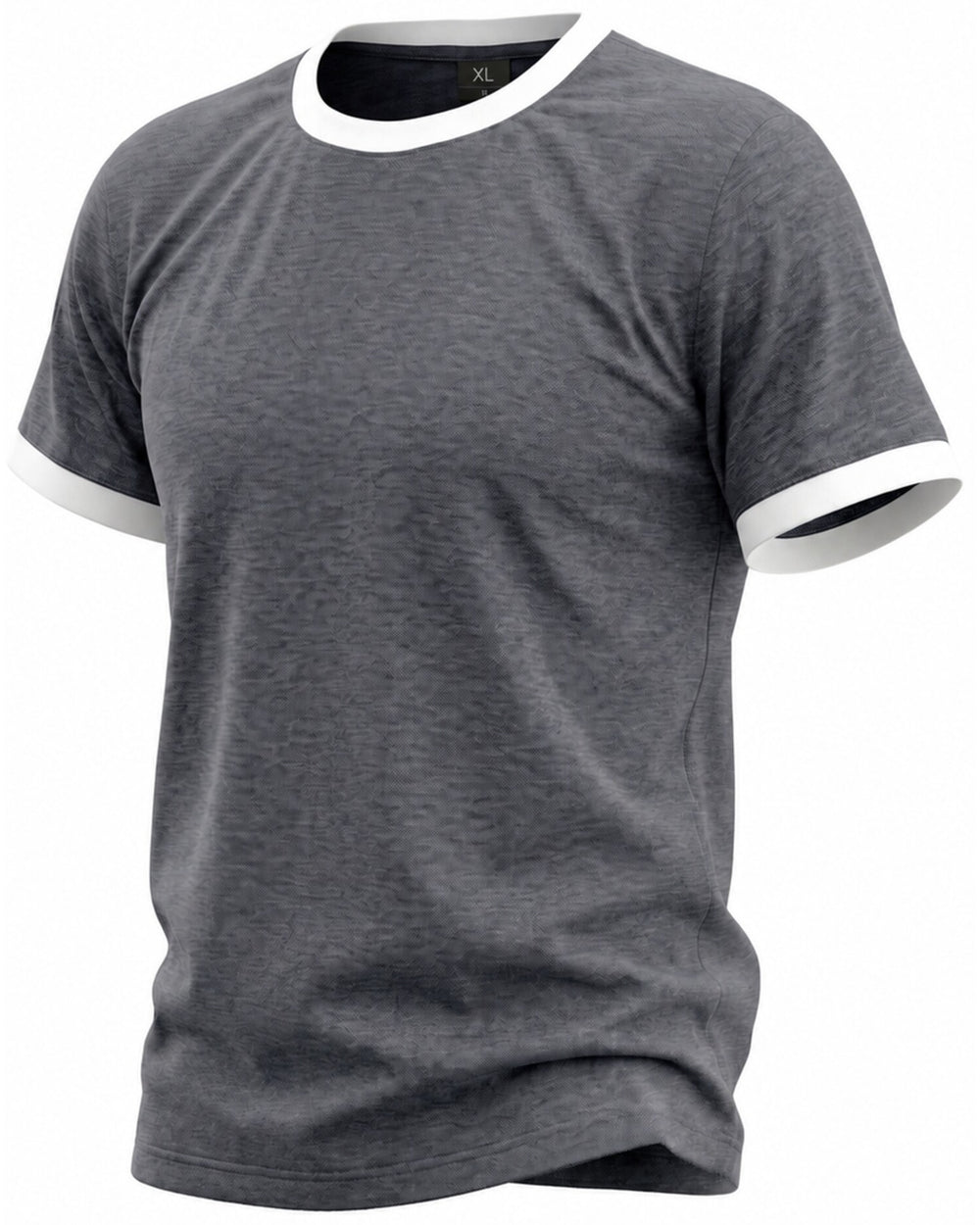 Remera ringer bicolor color gris