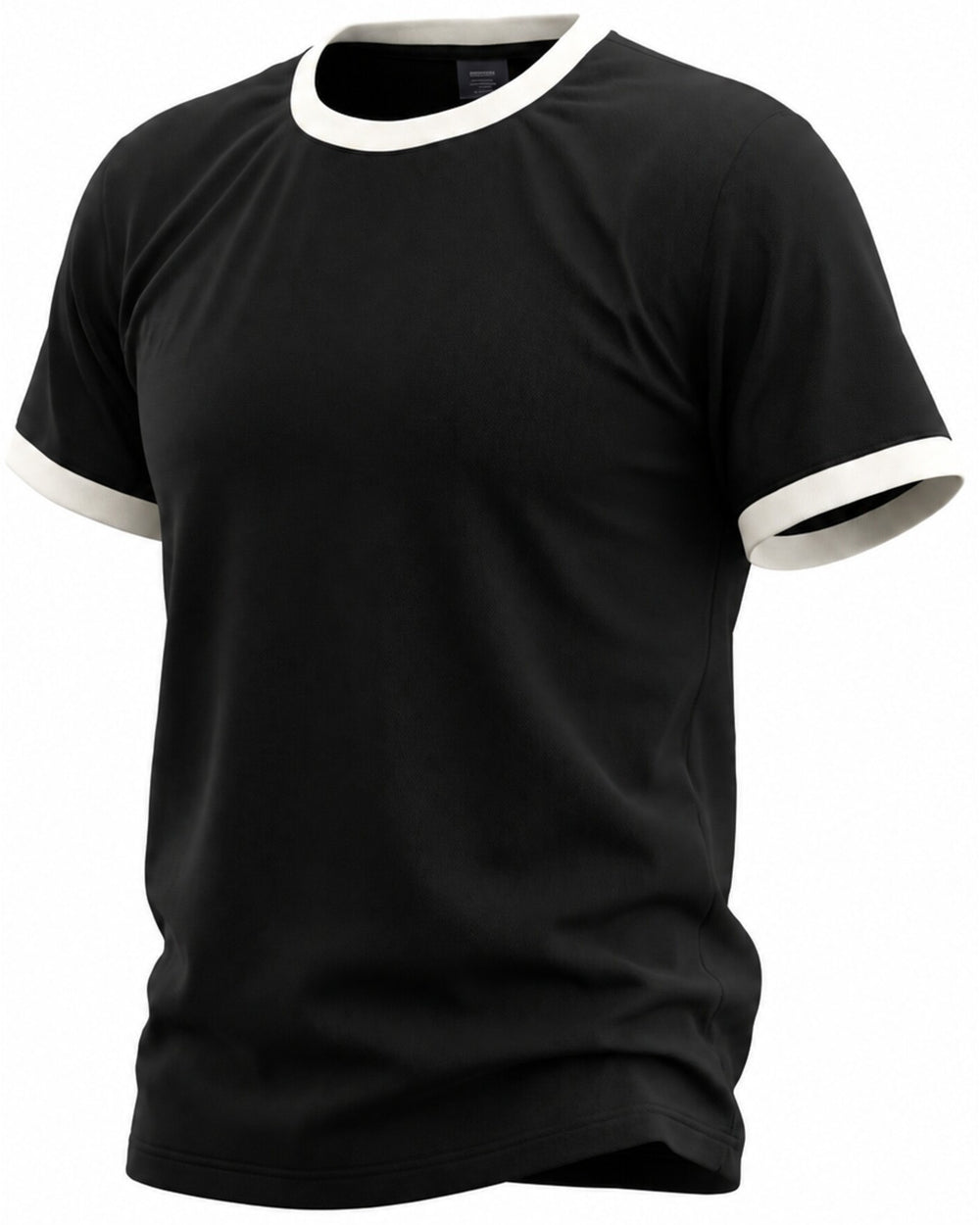 Remera ringer bicolor color negro